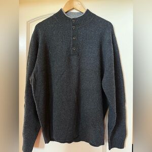 Jos. A. Bank Charcoal 80% Lambswool Crewneck Sweater,Wicking,Business,Luxury